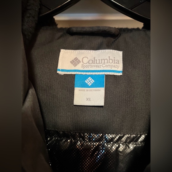 Womens XL Columbia Suttle Mountain Long Insulated Jacket Black Hood Waterproof - Picture 2 of 16